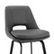 Armen Living Carise Gray Faux Leather and Black Metal Swivel 26" Counter Stool LCCABABLGR26 - alternate 10